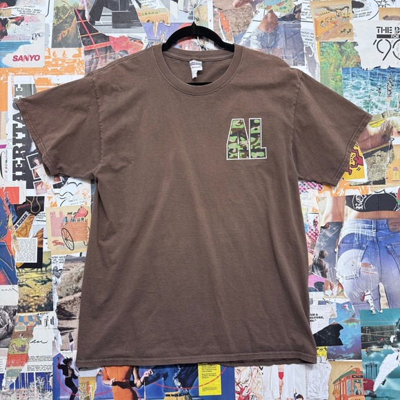 Jerzees Other - Jerzees Alabama Hunt Fish Camo Graphic T Shirt Mens Large Brown Short Sleeve